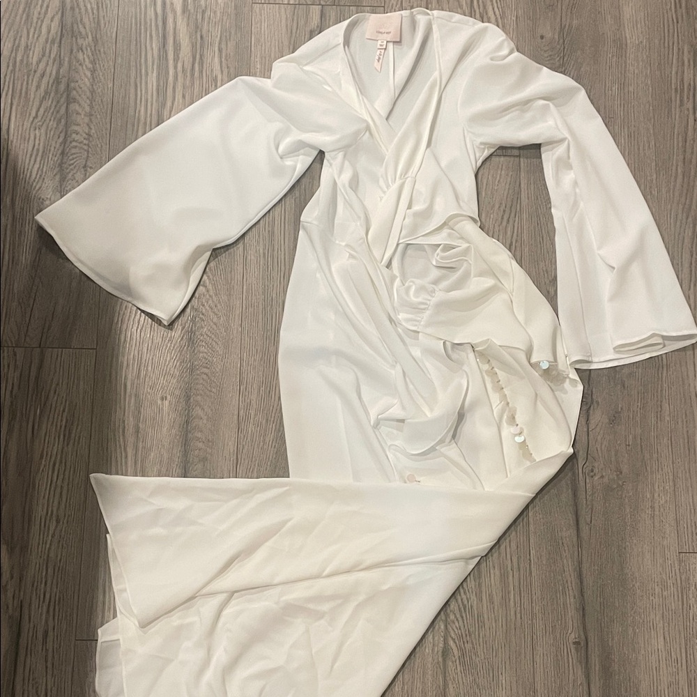 Cinq à Sept Cream Wrap Dress